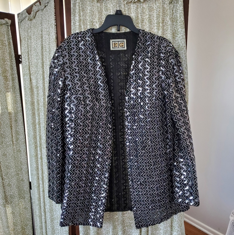 Vintage Eddy George Black Sequined Jacket